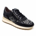 DL Sport sneaker zwart leder/textiel 6342